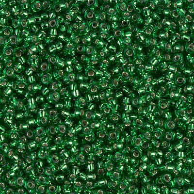 11-0016 - Kelly Green Transparent/Silver Lined 10 grams